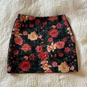 Forever 21 Floral Bodycon Mini Skirt